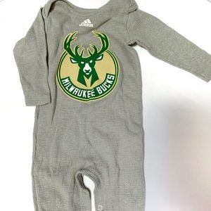 Gray Adidas Milwaukee Bucks Onesie 🤩